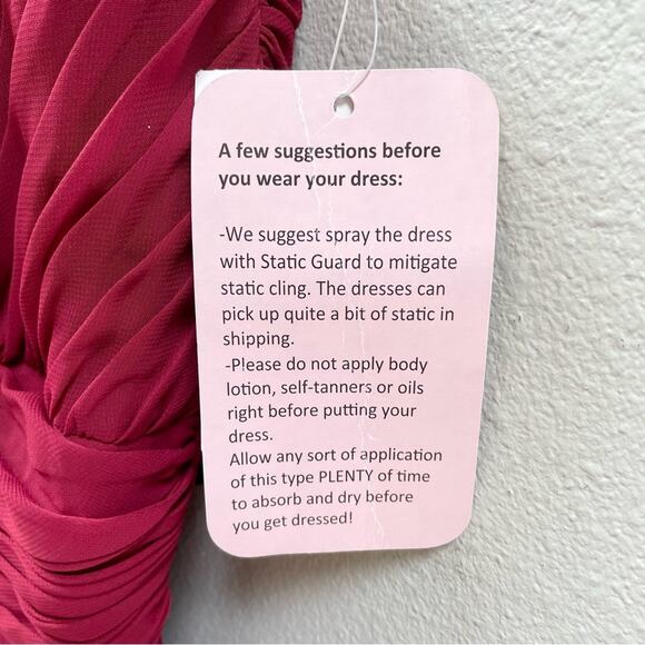 Dessy Collection Off Shoulder Draped Chiffon Maxi Dress Burgundy Women's 4 $284 - Picture 10 of 11